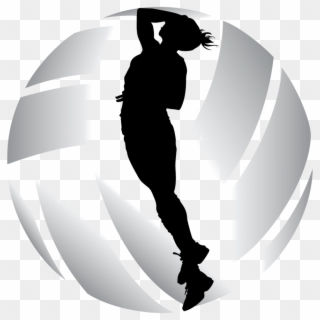 Download Girls Volleyball Silhouette Clipart Beach - Black Volleyball Logos Png Transparent Png