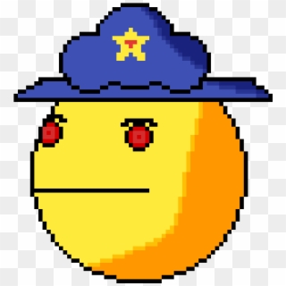 Intergalactic Police Yellow Ball - Pixel Art Circle Clipart