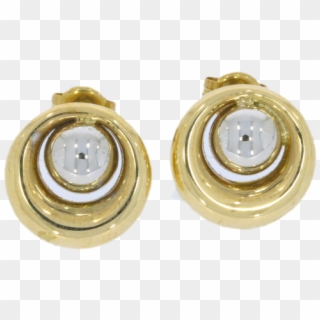 9ct White & Yellow Ball Design Earrings - Earrings Clipart