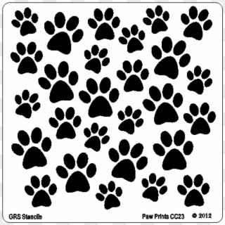 Grs23 Dog Paw Prints Stencil 6 X 6" - Dog Training Clipart