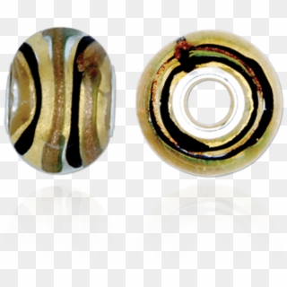 Gold And Brown Swirl Murano Glass Beads - Circle Clipart