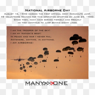 National Airborne Day - Paratroopers Jumping From C 130 Clipart