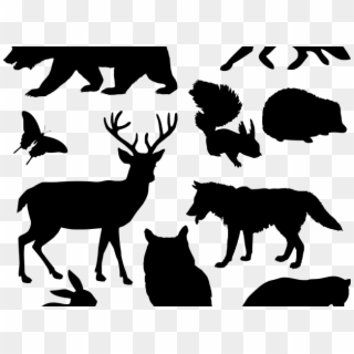 Silhouette Animals - Silhouette Woodland Animals Clipart - Png Download