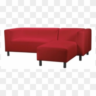 Red Fabric Corner Sofa - Studio Couch Clipart