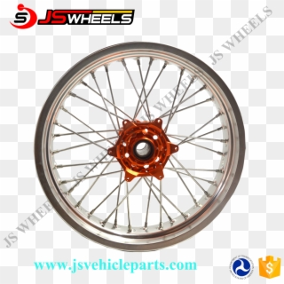 Js Racing Part Motorcycle Wheels Silver Rims Orange - 16 Inch Pit Bike Wheel Clipart