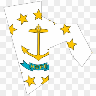 Rhode Vector Graphics - Rhode Island Flag Map Clipart