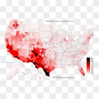 Large Version - Us Map Hispanic Population Clipart