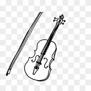 Notes Drawing Violin - Transparent Violin Black And White Clipart