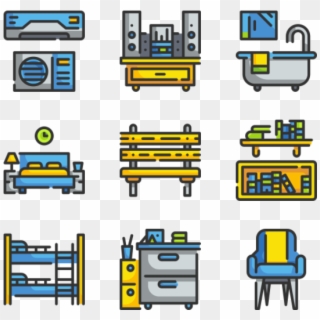 Furniture And Household - Machinery Icons Clipart