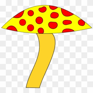 Yellow Mushroom With Red Dots Clipart