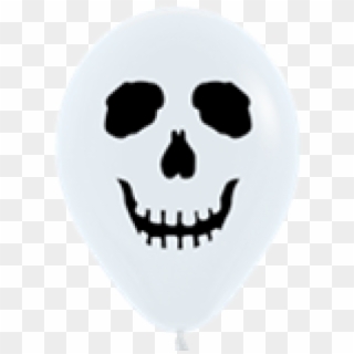 Sempertex 12 Skull Face White 2 Side ~ 25pcs Sempertex - Balloon Halloween White Clipart