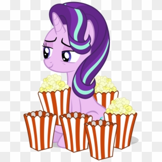Sollace, Comb-over, Food, Popcorn, Safe, Simple Background, - Starlight Glimmer Eating Popcorn Clipart