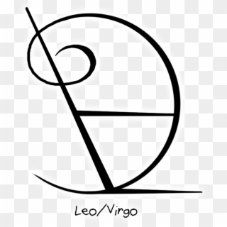 “leo/virgo” Zodiac Sigil - Line Art Clipart