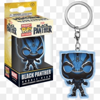 Black Panther Glow In The Dark Pocket Pop Vinyl Keychain - Pocket Pop Keychain Black Panther Clipart