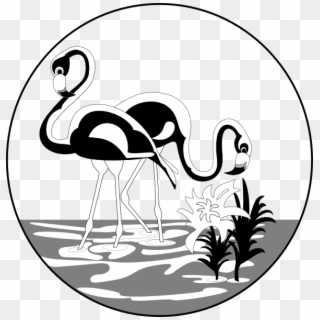 Black And White Flamingos Clip Art - Free Black And White Flamingo - Png Download