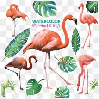 Picture Watercolor Flamingos With Water Design Bundles - Фламинго Клипарт Clipart