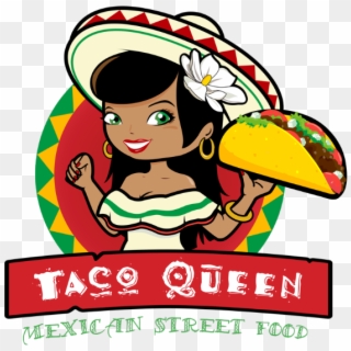 Taco Queen Ⓒ - Mexican Lady Eating Tacos Clipart