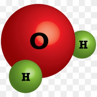 A Model Of A Water Molecule, Showing Two Hydrogen Atoms - Atom Compound Clipart