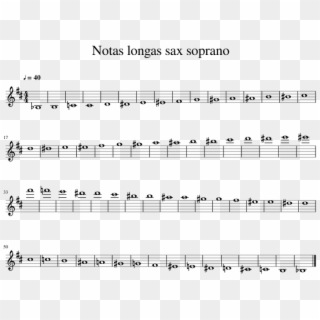 Notas Longas Sax Soprano - Sheet Music Clipart