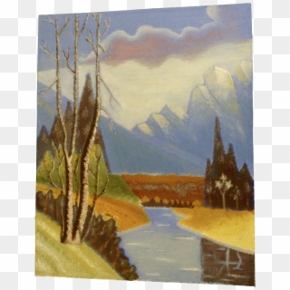 Ernest G Lucas, Oil Painting On Board Mount Rainier - Painting Clipart