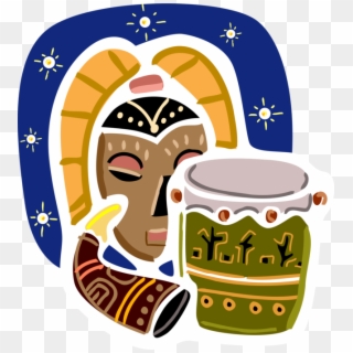Vector Illustration Of African Djembe Skin-covered Clipart