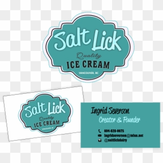 Salt Lick Ice Cream - Ice Cream Logo Card Clipart