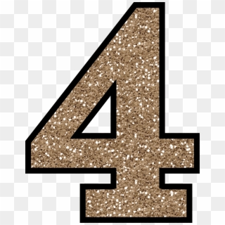 4 Glitter Numbers - Gold Glitter Number 4 Clipart