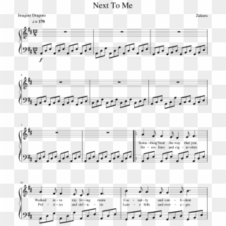 Next To Me Sheet Music For Piano Download Free In Pdf - Next To Me Imagine Dragons Piano Clipart