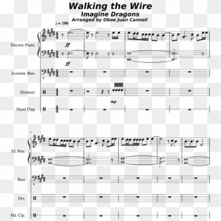Walking The Wire By Imagine Dragons Sheet Music For - Sheet Music Clipart