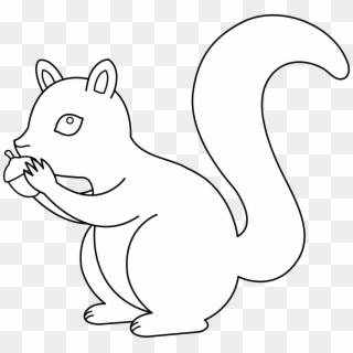 Acorn Clipart Fox Squirrel - Squirrel In Snow Clipart Black And White - Png Download