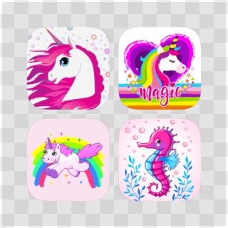 Trending Animated Unicorn With Seahorse On The App - Cartoon Clipart