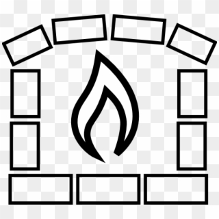 Fireplace Clipart Brick Fireplace - Chimney Clipart Black And White - Png Download