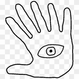 6 Finger Hand With Seeing Eye - Drawing Clipart