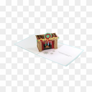 Christmas Fireplace Pop Up Card - House Clipart