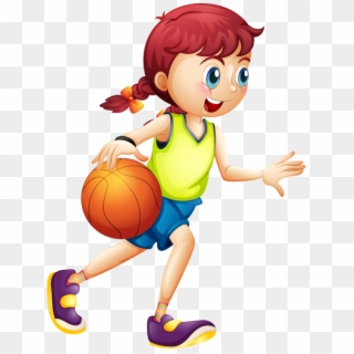 Ni A Con Pelota Dibujos Mandalas Y - Girl Play Basketball Cartoon Clipart