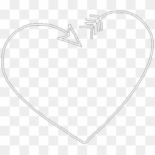 #heart #arrow #whiteheart #whitearrow #whitetheme #white - Line Art Clipart