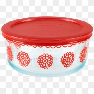 Simply Store 4 Cup Bloom Crimson Storage Dish W/ Red - Lid Clipart
