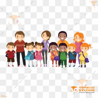 2d Group Family Character - Parents Involvement In School Clipart