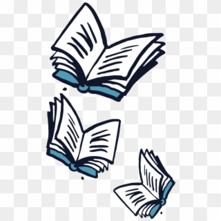 Flying Books Off Center - Flying Books With Transparent Background Clipart