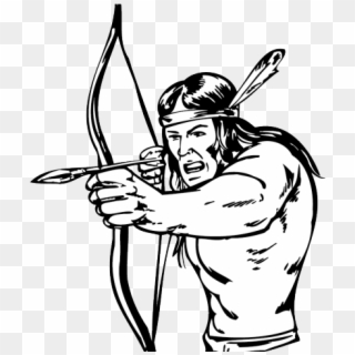 Native American Clipart Arrow - Bow And Arrow Warrior Drawing - Png Download
