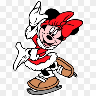 Minnie Mouse, Mickey Mouse, Drawing, Fictional Character, - Minnie Mouse Christmas Skating Clipart