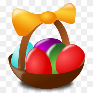 Easter Icon Free Svg Vector - Easter Egg Basket Clip Art - Png Download
