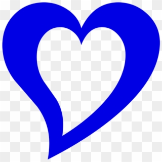 Blue Heart Outline Design Love Valentine Day - Mavi Kalp Clipart
