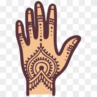 Mehndi And Haldi - Henna Hands Icon Png Clipart