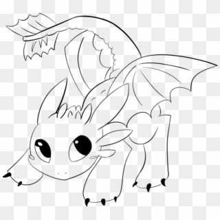Toothless Lineart By Araly - Baby Toothless Coloring Pages Clipart