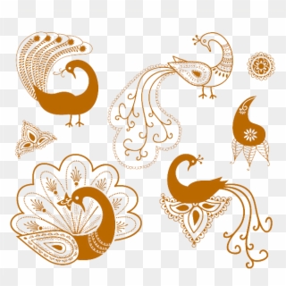 Henna Peacock Vector Clipart