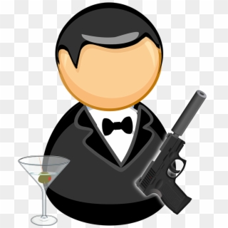 James Bond Aracısı Siyah Takım Elbise Papyon - Al Capone Clipart - Png Download