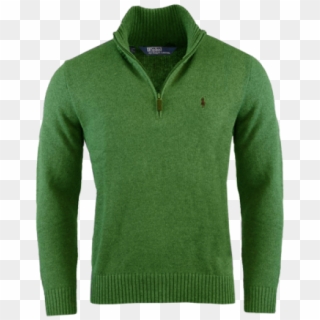 ~ralph Lauren Polo Half Zip Custom Fit Green Sweater - Sweater Clipart