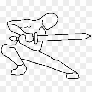 Sword Holding Pose - Drawing Sword Holding Poses Clipart