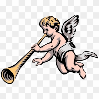 Angelic Trumpet Png - Baby Angel With Trumpet Clipart